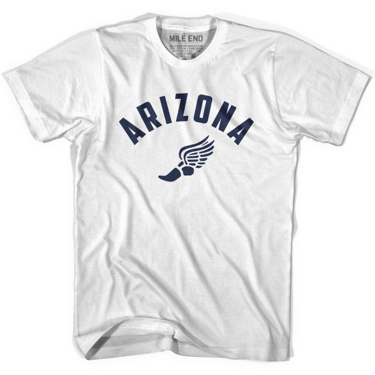 Arizona Running Winged Foot Track T-Shirt - Adult - White