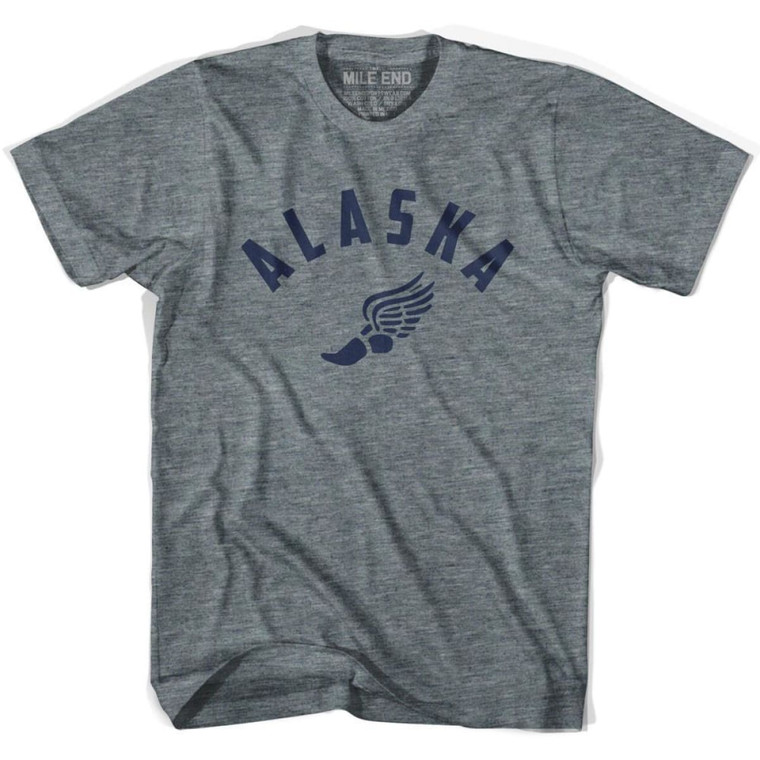 Alaska Running Winged Foot Track T-Shirt - Adult - Athletic Grey