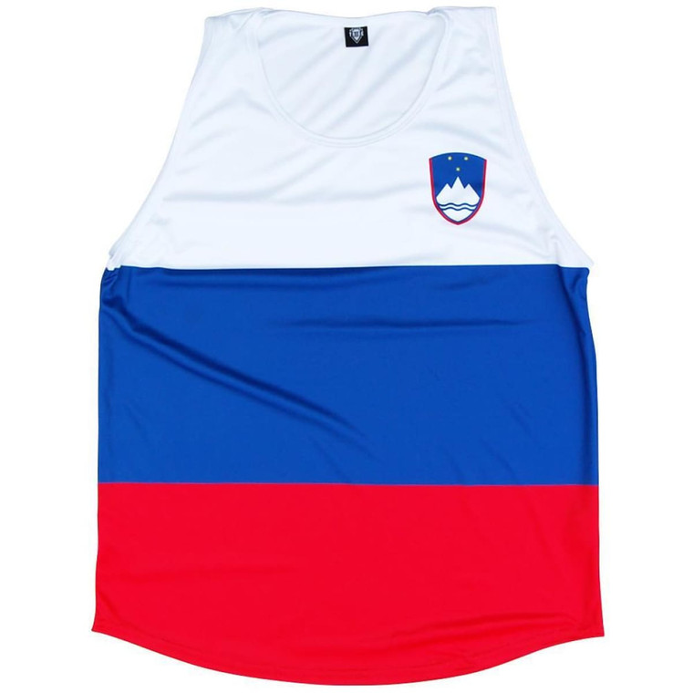 Slovenia Flag Sport Tank-Adult Made in USA - Royal White