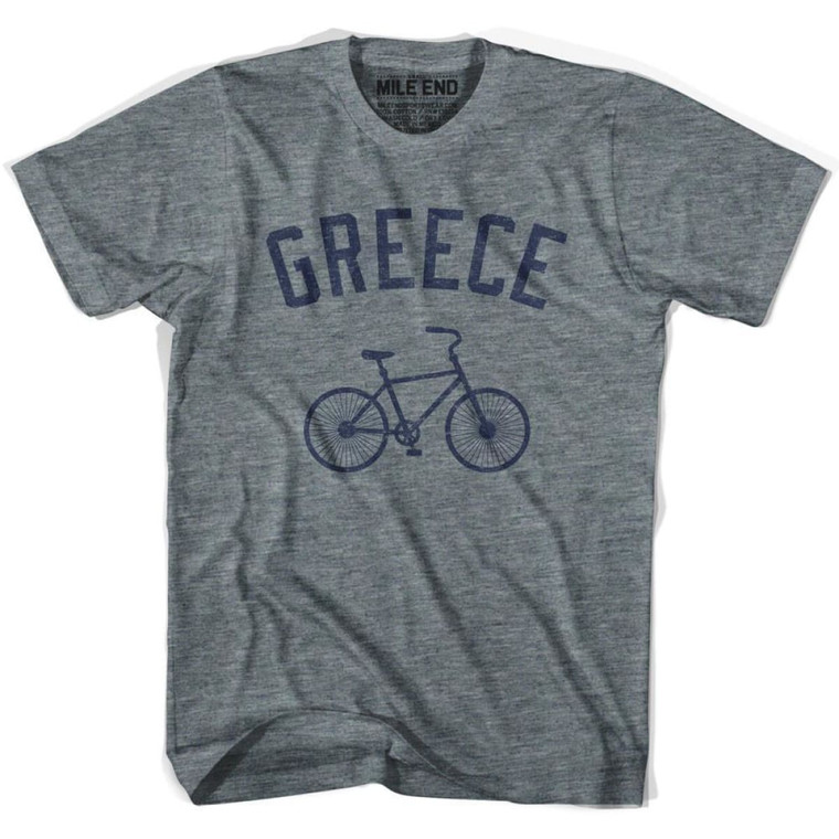 Greece Vintage Bike T-Shirt - Adult - Athletic Grey