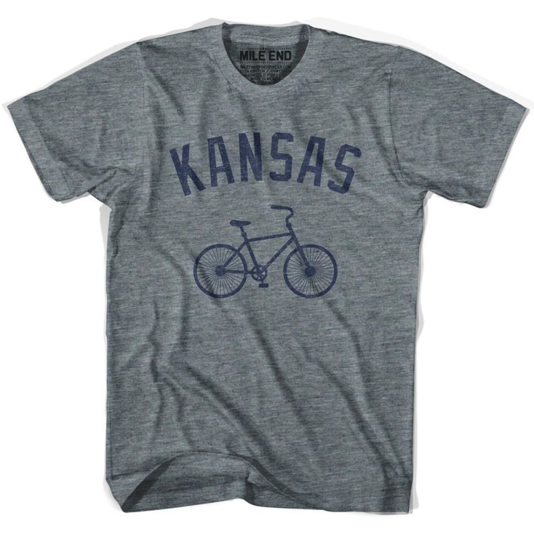 Kansas Vintage Bike T-Shirt - Adult - Athletic Grey