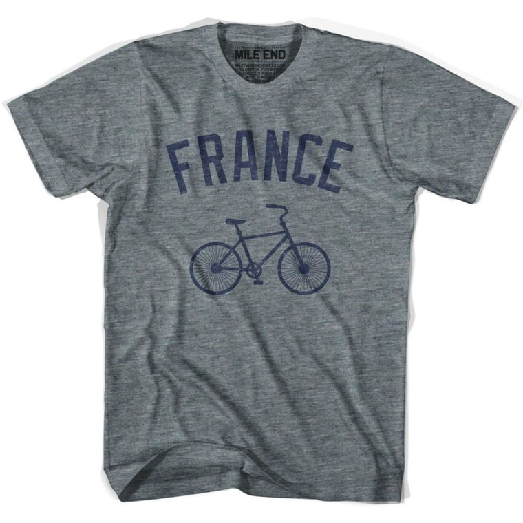 France Vintage Bike T-Shirt - Adult - Athletic Grey