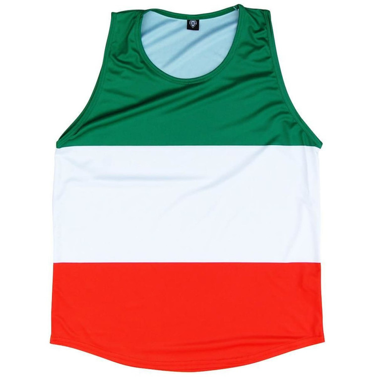 Ireland Flag Sport Tank-Adult Made in USA - Kelly White Orange