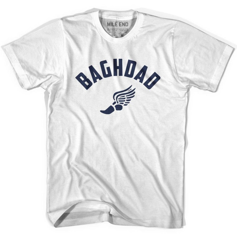 Baghdad Running Winged Foot Track T-Shirt - Adult - White