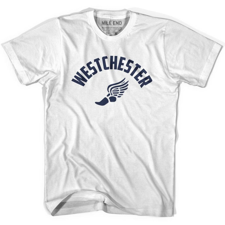Westchester Running Winged Foot Track T-Shirt - Adult - White