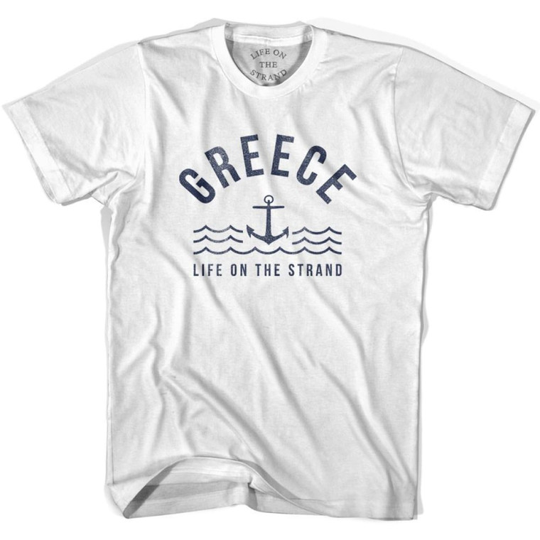 Greece Anchor Life on the Strand T-Shirt - Adult - White