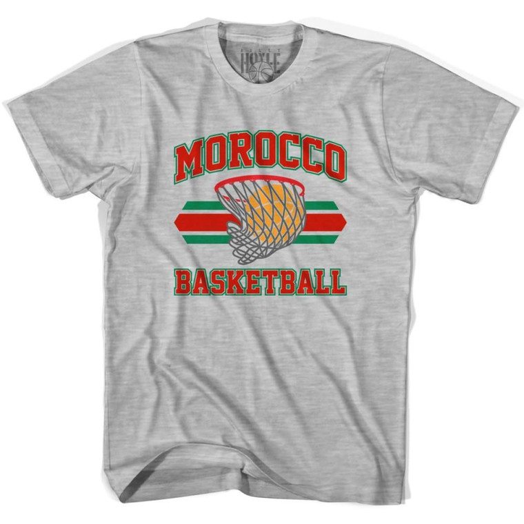 Morocco 90's Basketball T-shirts-Adult - Grey Heather