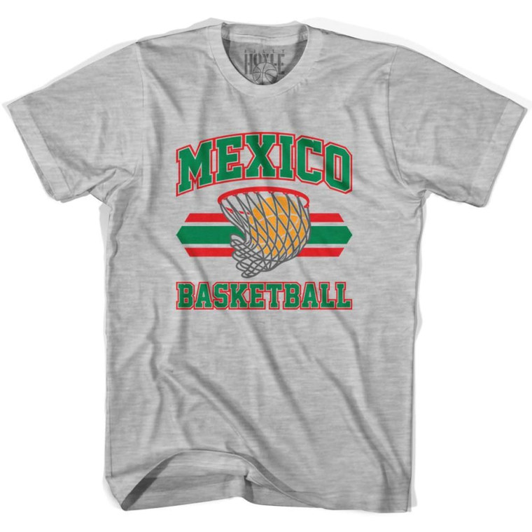 Mexico 90's Basketball T-shirts-Adult - Grey Heather