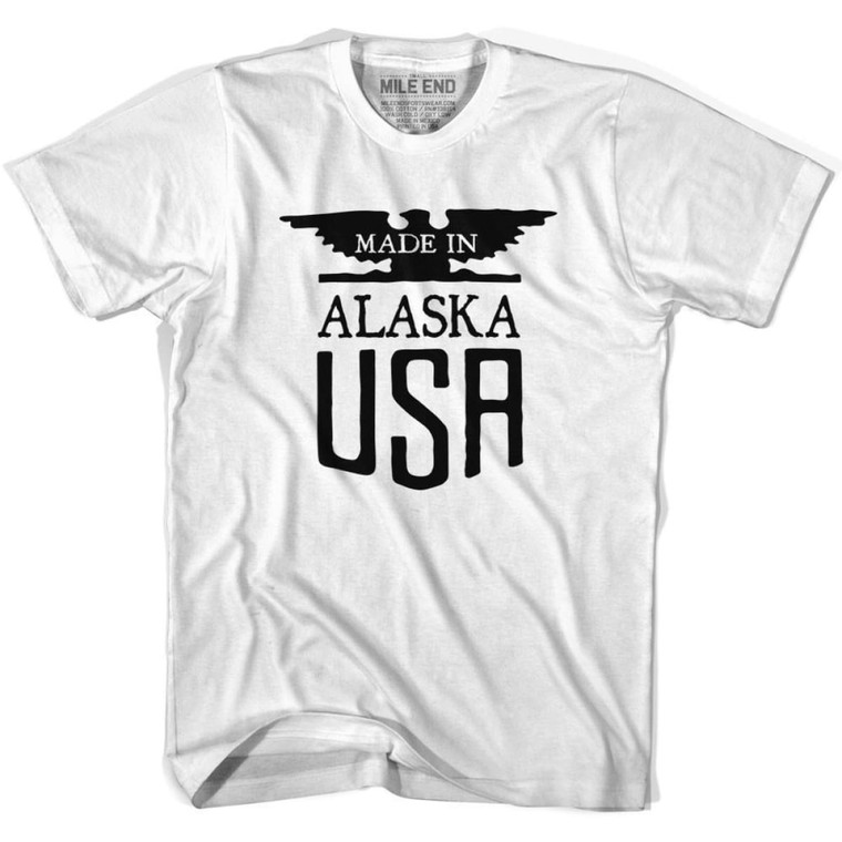 Alaska Text Eagle T-Shirt - Adult - White