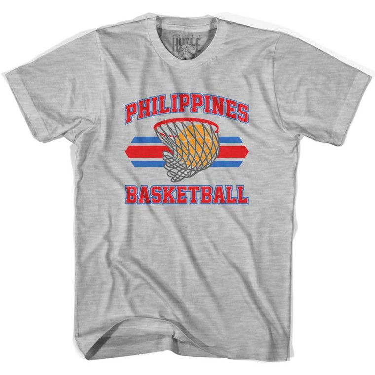 Philippines 90's Basketball T-shirts-Adult - Grey Heather