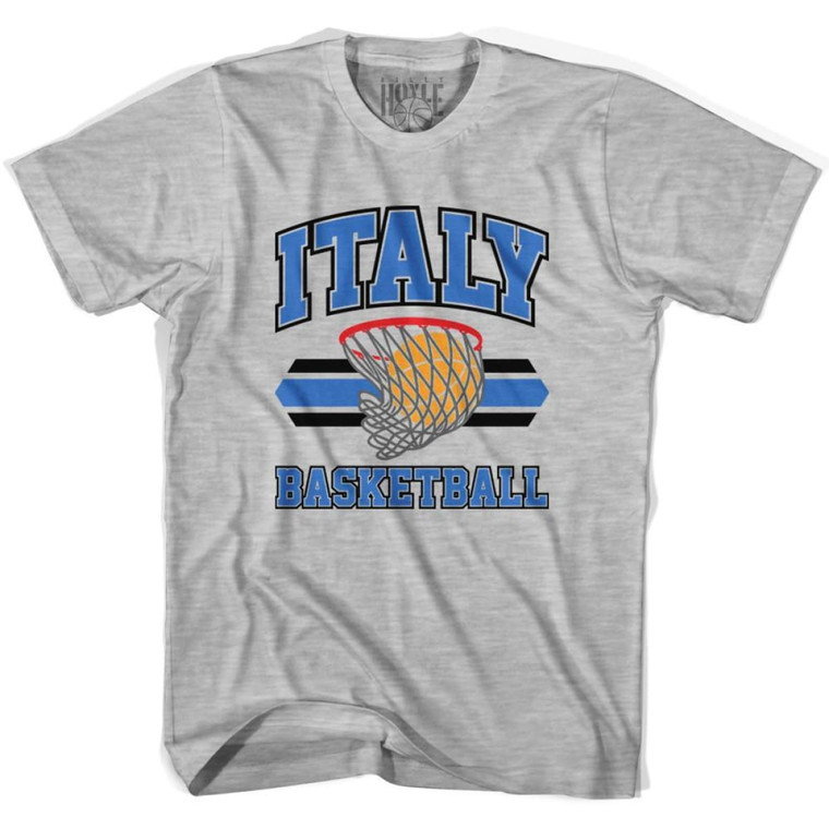 Italy 90's Basketball T-shirts-Adult - Grey Heather