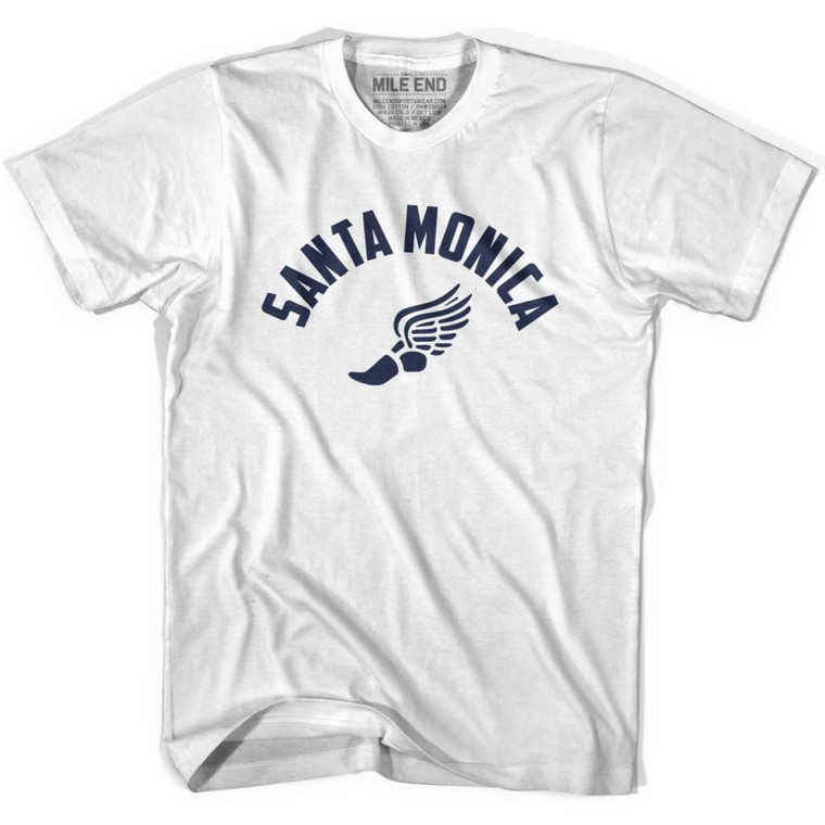Santa Monica Running Winged Foot Track T-shirt - White