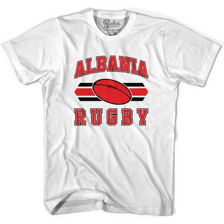 Albania 90's Rugby Ball T-shirt - White