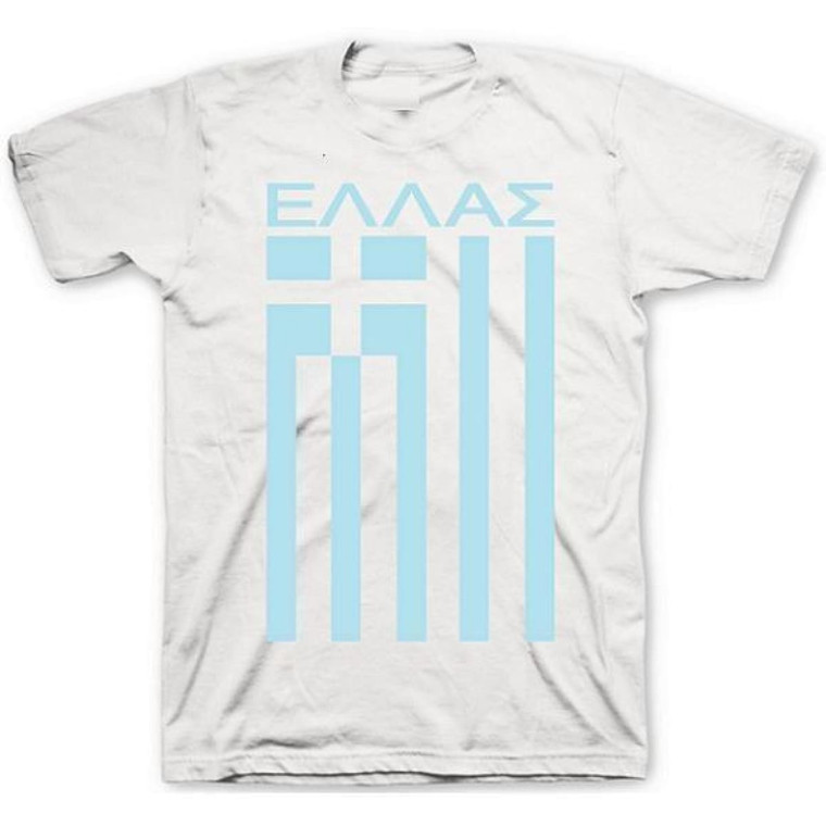 Greece Flag T-Shirt - Cool Grey