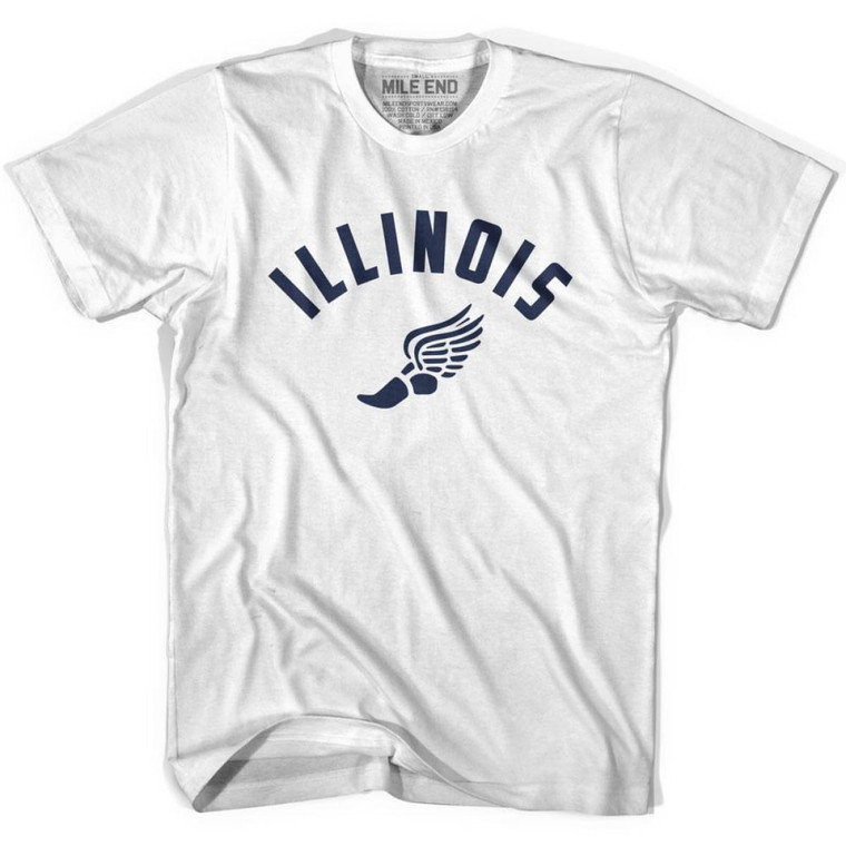 Illinois Running Winged Foot Track T-shirt - White