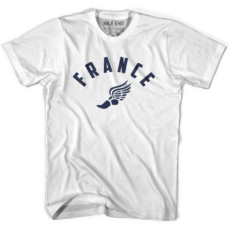 France Running Winged Foot Track T-shirt - White