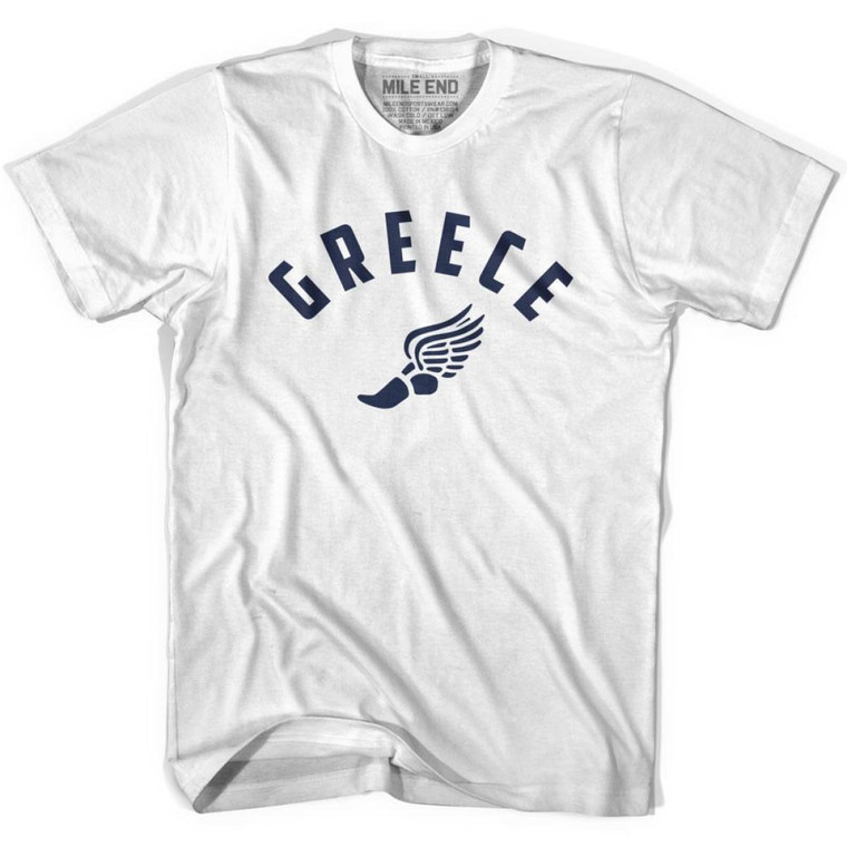 Greece Running Winged Foot Track T-shirt - White