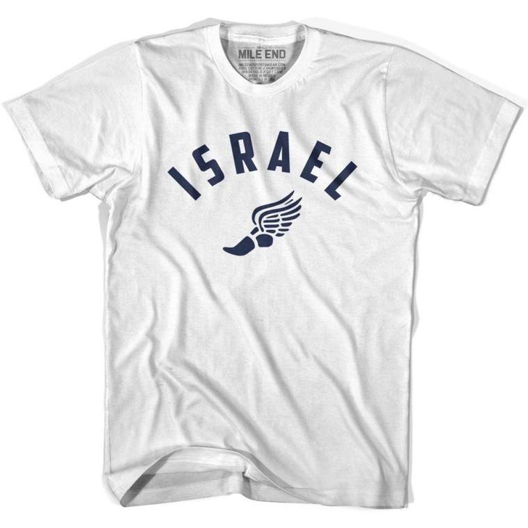 Israel Running Winged Foot Track T-shirt - White