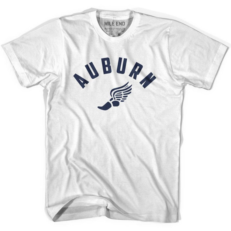 Auburn Running Winged Foot Track T-shirt - White
