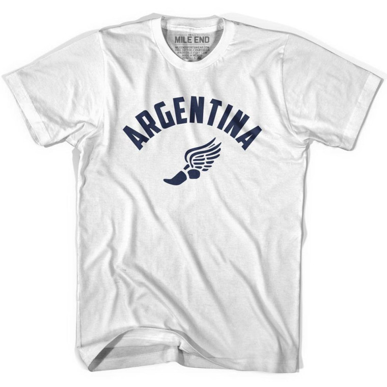 Argentina Running Winged Foot Track T-shirt - White