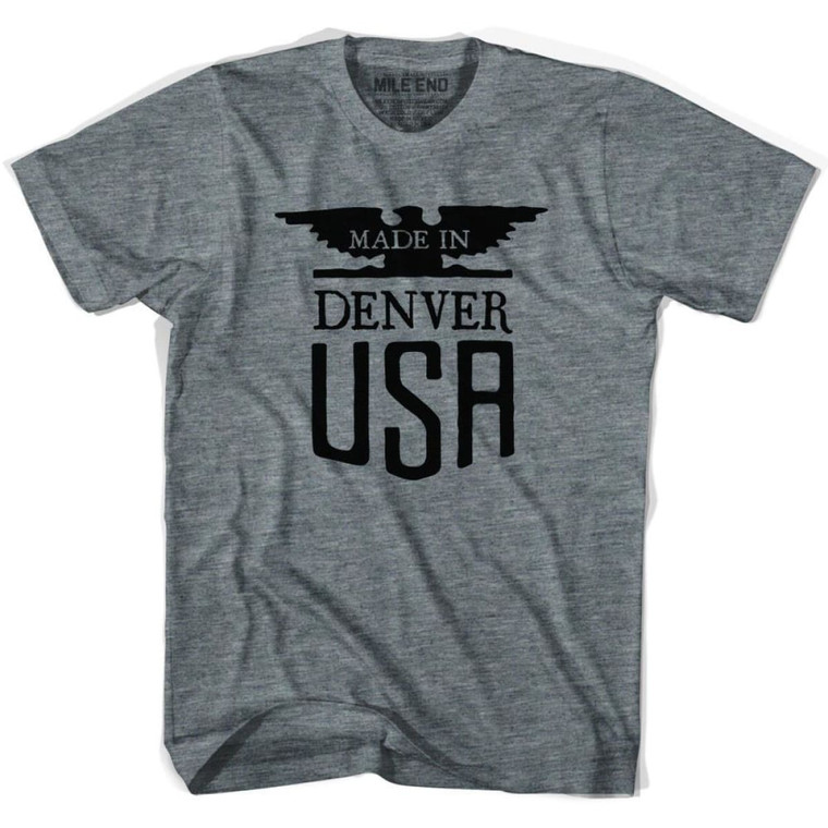 Made In USA Denver Vintage Eagle T-shirt - Athletic Grey