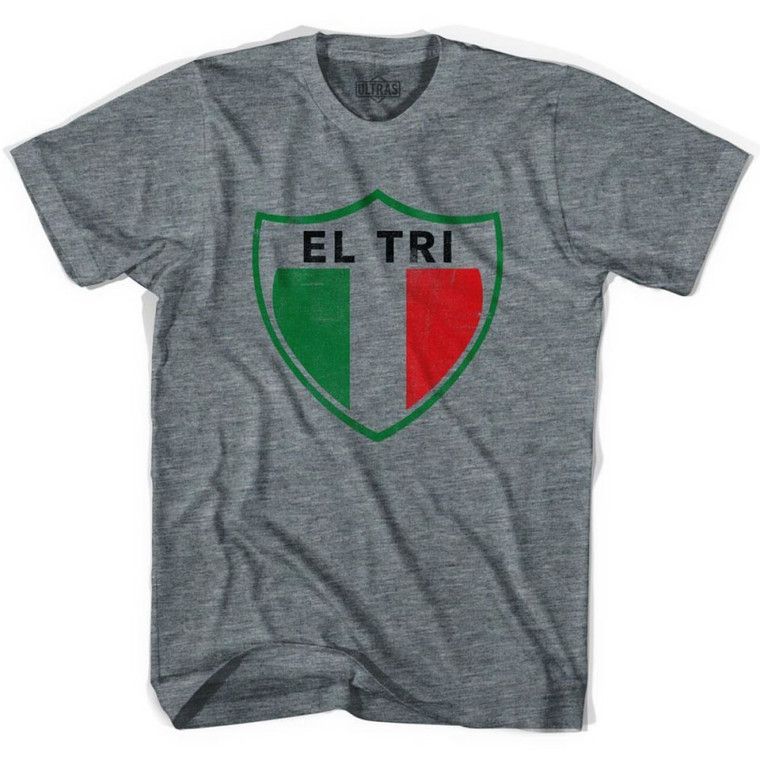 Ultras Mexico El Tri Crest Soccer T-Shirt - Adult - Athletic Grey