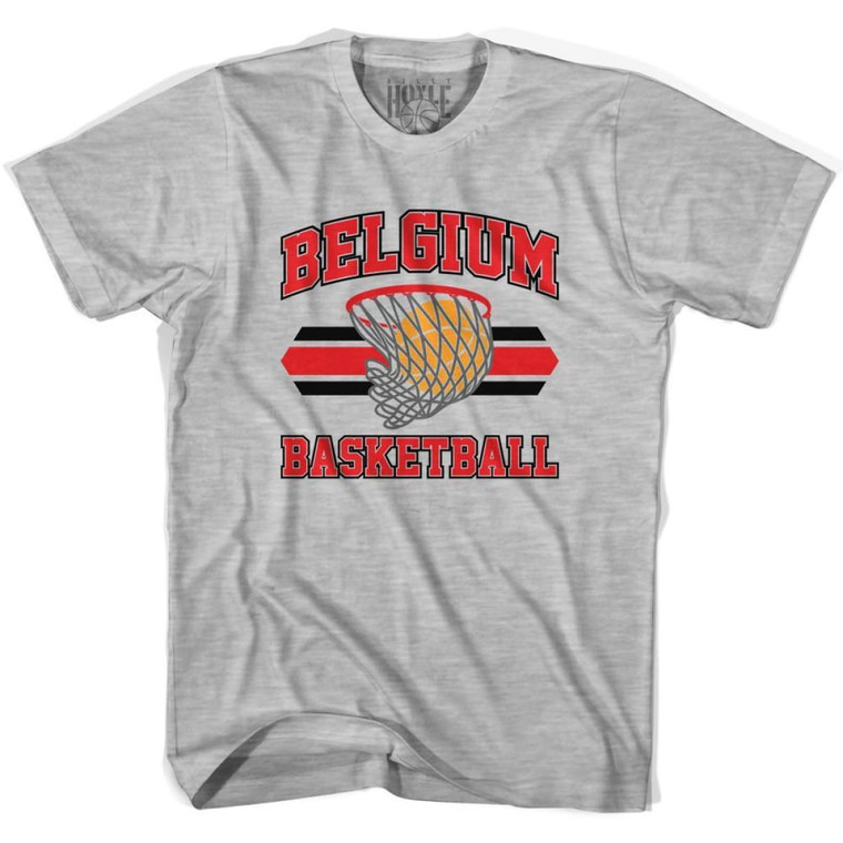 Belgium 90's Basketball T-shirt - Grey Heather