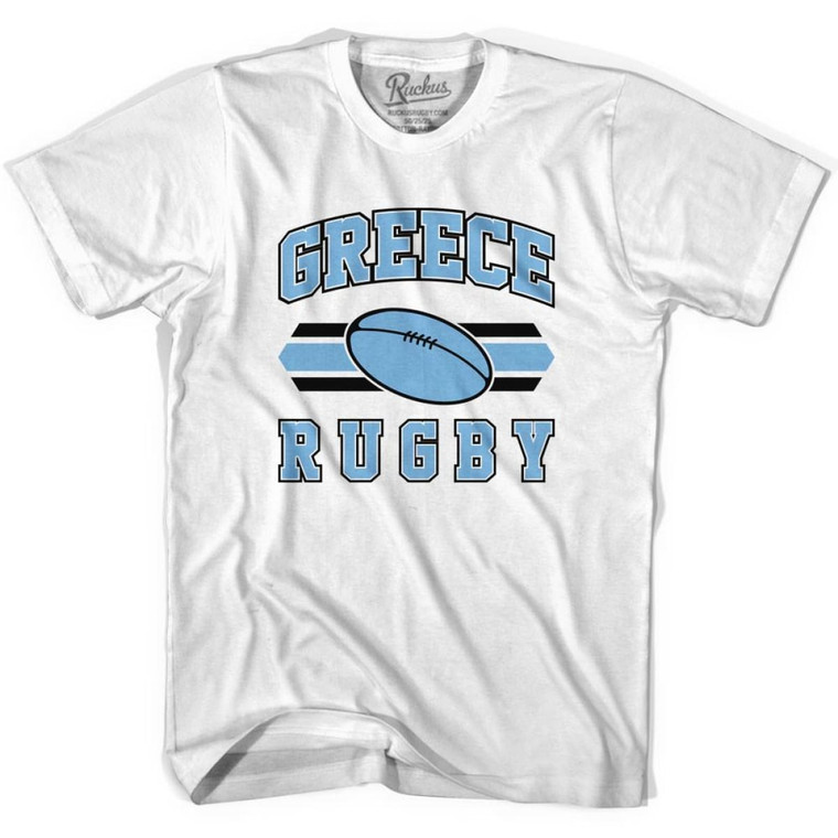 Greece 90's Rugby Ball T-Shirt - Adult - White