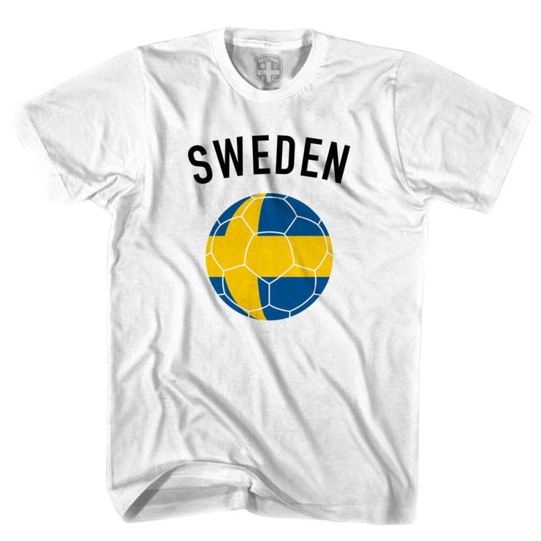 Sweden Soccer Ball T-Shirt - Adult - White