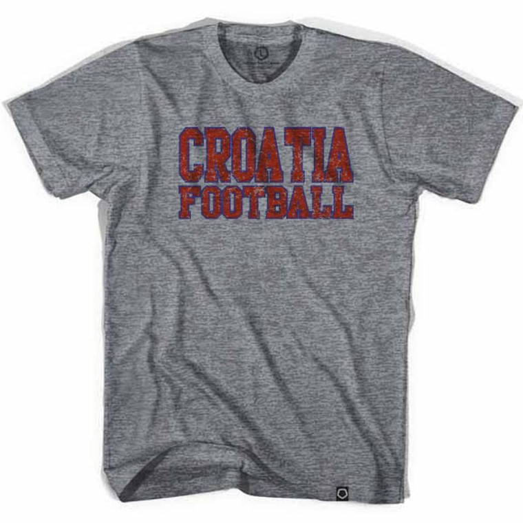 Croatia Vintage Soccer T-Shirt - Adult - Athletic Grey