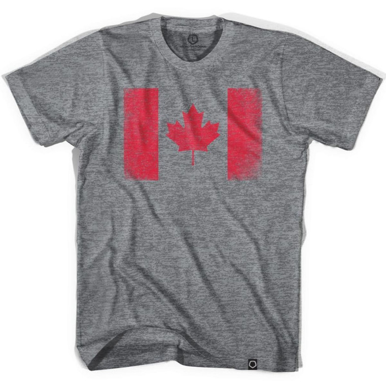 Canada Vintage Flag Soccer T-Shirt - Adult - Athletic Grey