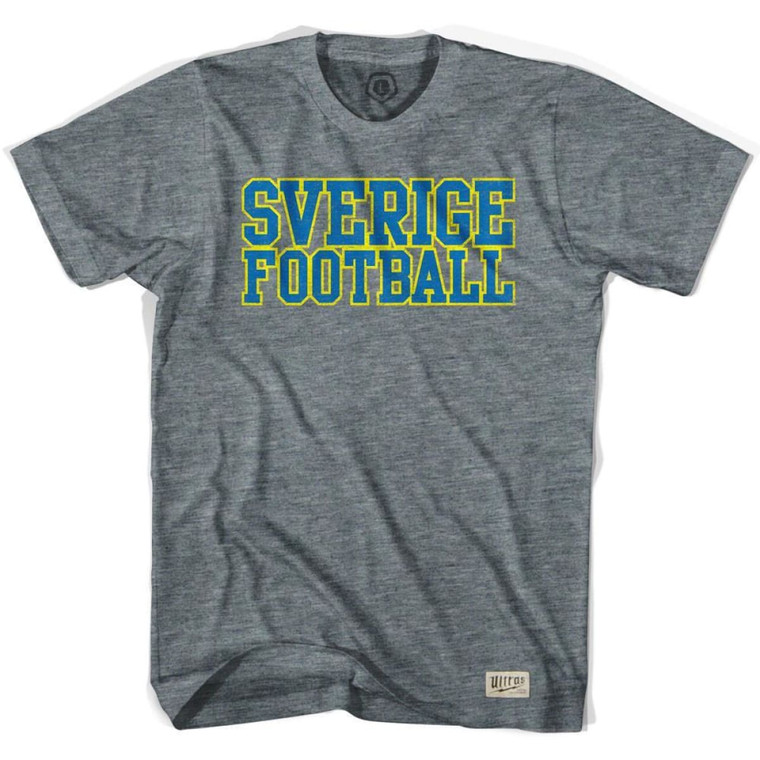 Sweden Sverige Football Nation T-Shirt - Adult - Athletic Grey