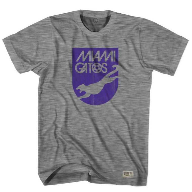 Miami Gatos NASL Soccer T-Shirt - Adult - Athletic Grey