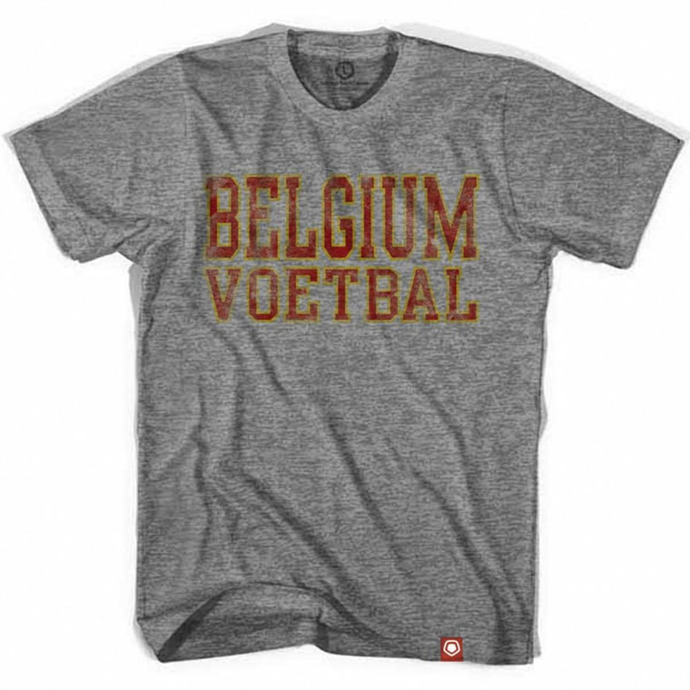 Belgium Voetbal Nation Soccer T-Shirt - Adult - Athletic Grey