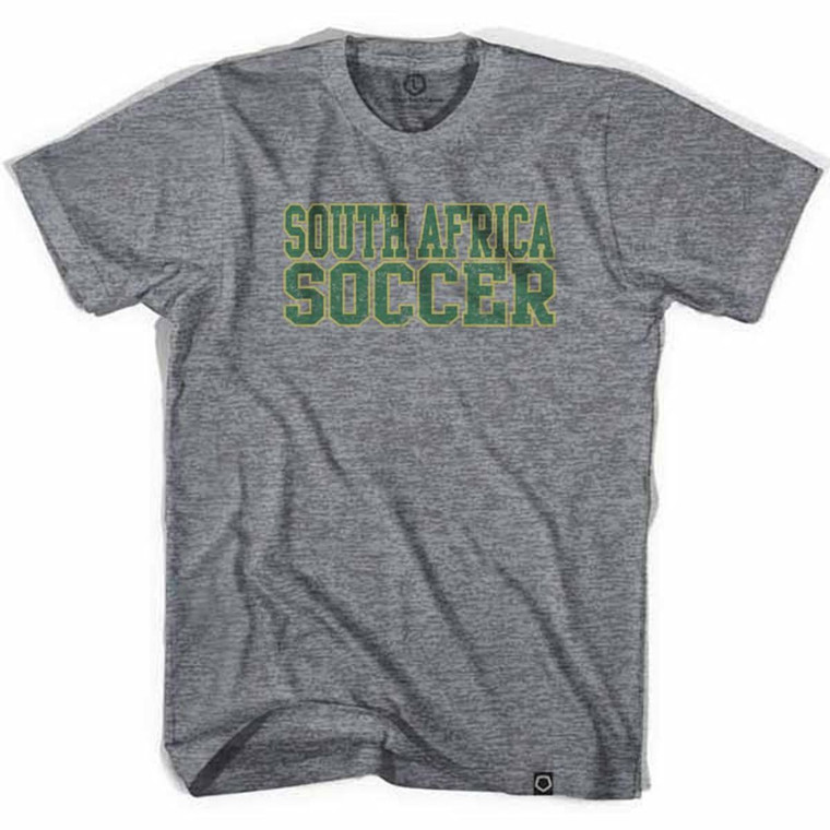 South Africa Football Nations Soccer T-Shirt - Adult - Athletic Grey