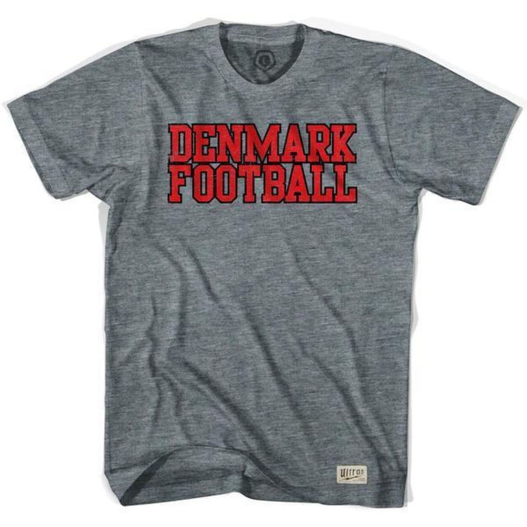 Denmark Football Soccer T-Shirt - Adult - Athletic Grey