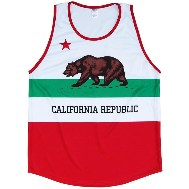 California Flag Sport Tank-Adult Made In USA - White