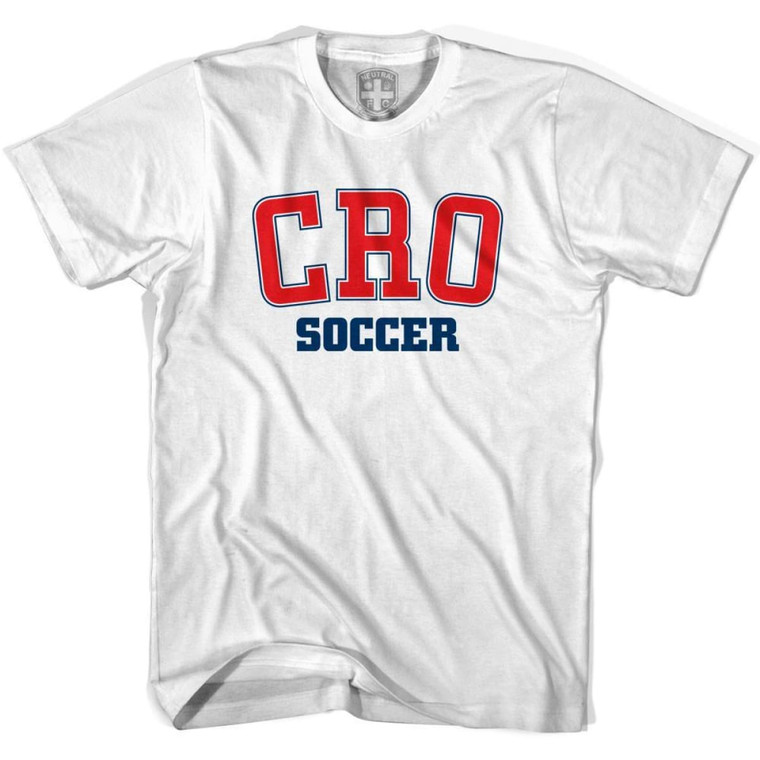 Croatia CRO Soccer Country Code T-Shirt - Adult - White