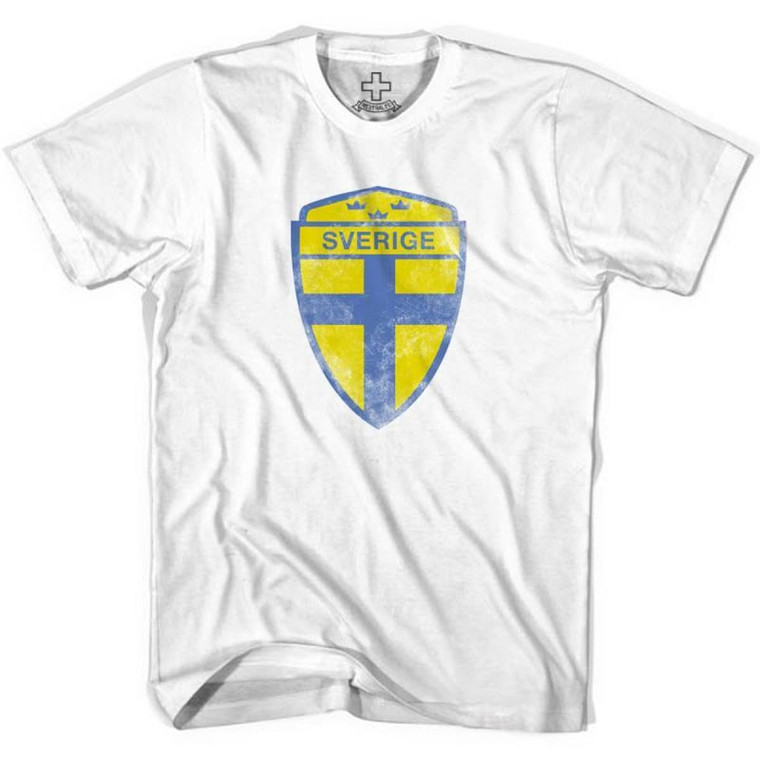 Sweden Sverige Crest T-Shirt - Adult - White