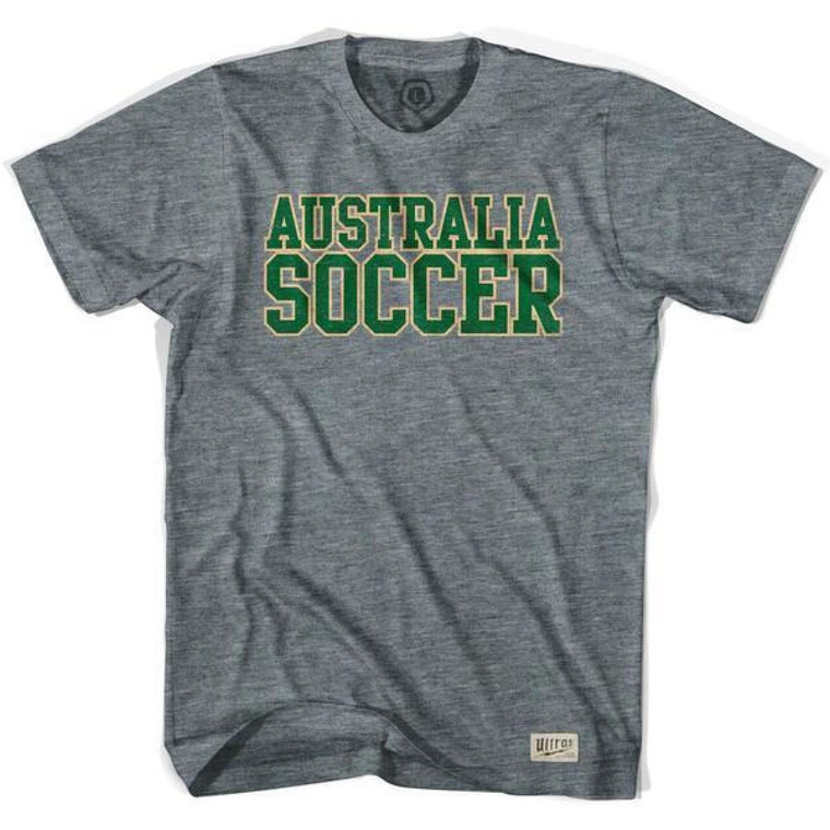 Australia Football Nation Soccer T-Shirt - Adult - Athletic Grey