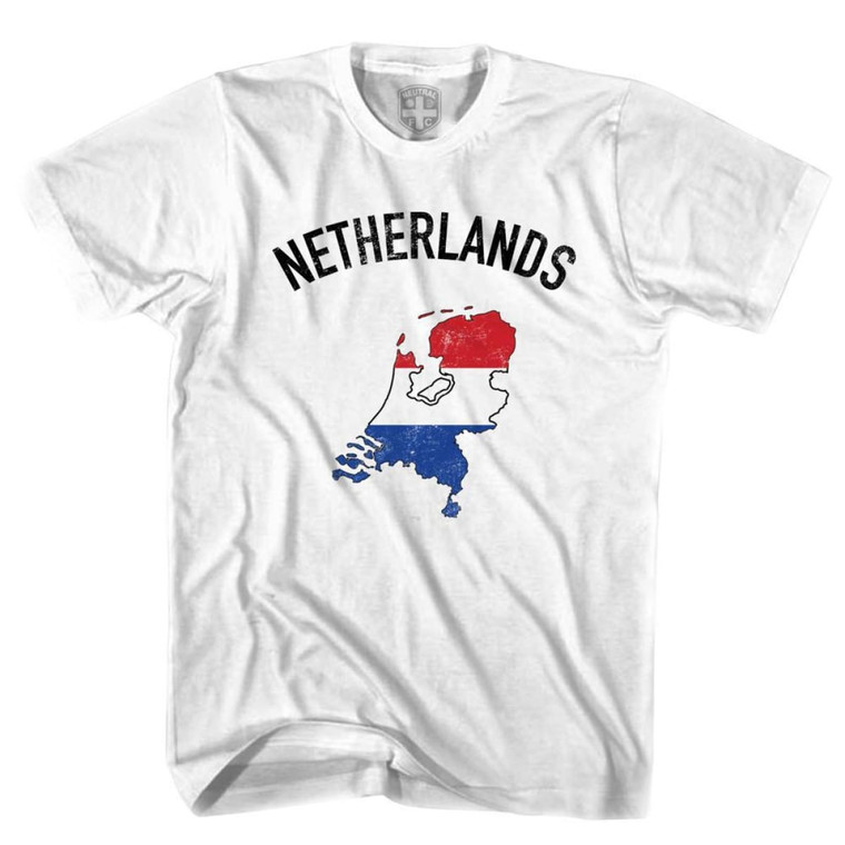 Netherlands Flag & Country T-Shirt - Adult - White