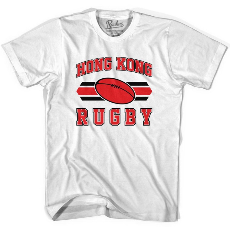 Hong Kong 90's Rugby Ball T-Shirt - Adult - White