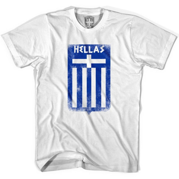 Greece Hellas Crest T-Shirt - Adult - White