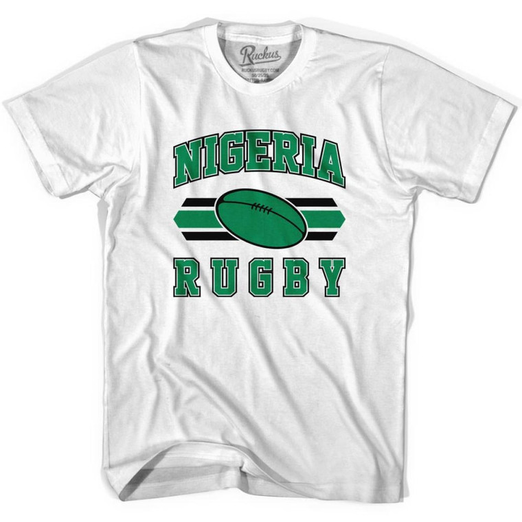 Nigeria 90's Rugby Ball T-Shirt - Adult - White