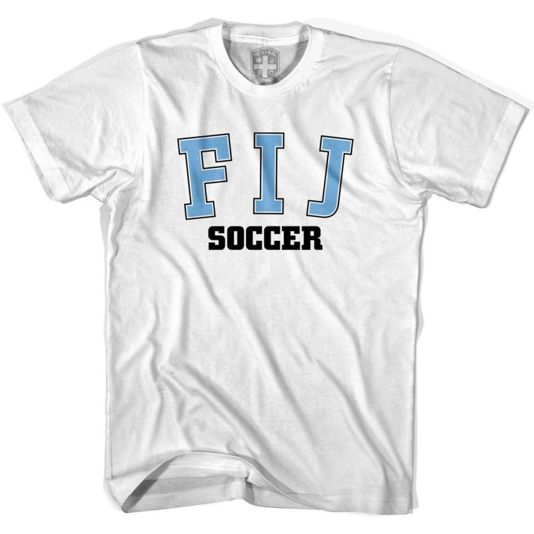 Fiji FIJ Soccer Country Code T-Shirt - Adult - White Fiji FIJ Soccer Country Code T-Shirt - Adult - White