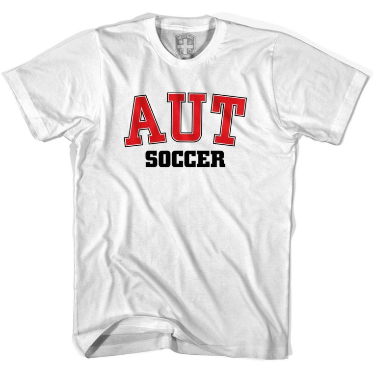 Austria AUT Soccer Country Code T-Shirt - Adult - White