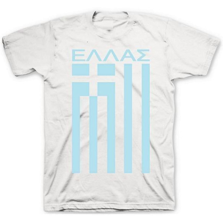 Greece Flag T-Shirt - Adult - Cool Grey