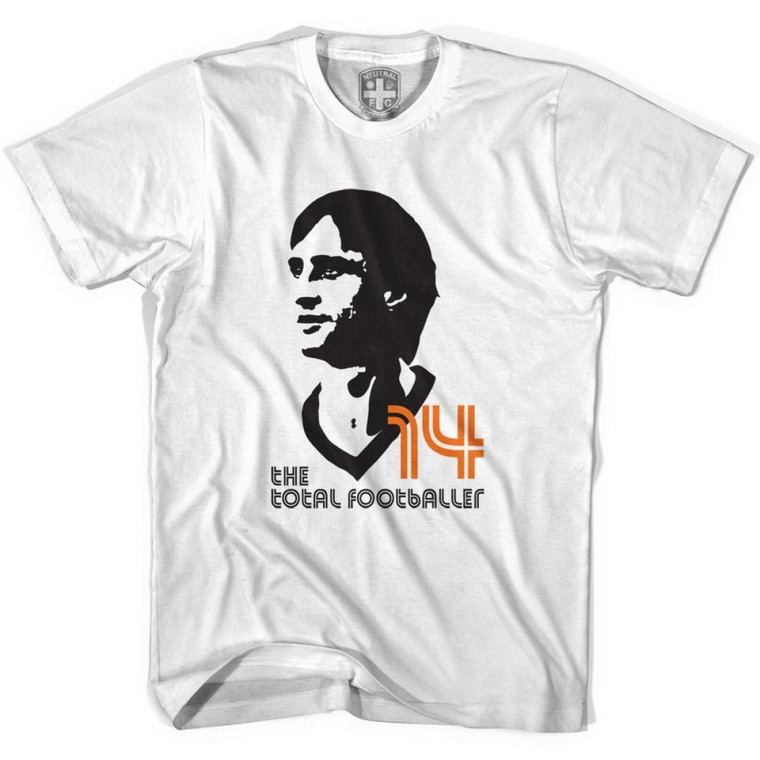 Johan Cruyff 14 Total Footballer T-Shirt - Adult - White