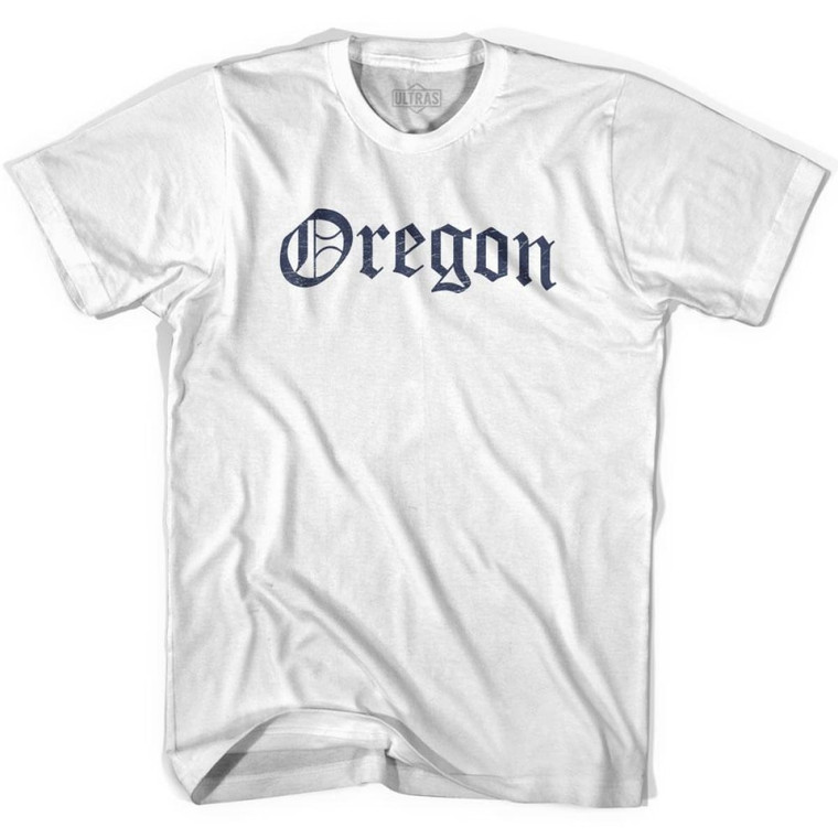 Womens Oregon Old Town Font T-shirt - White