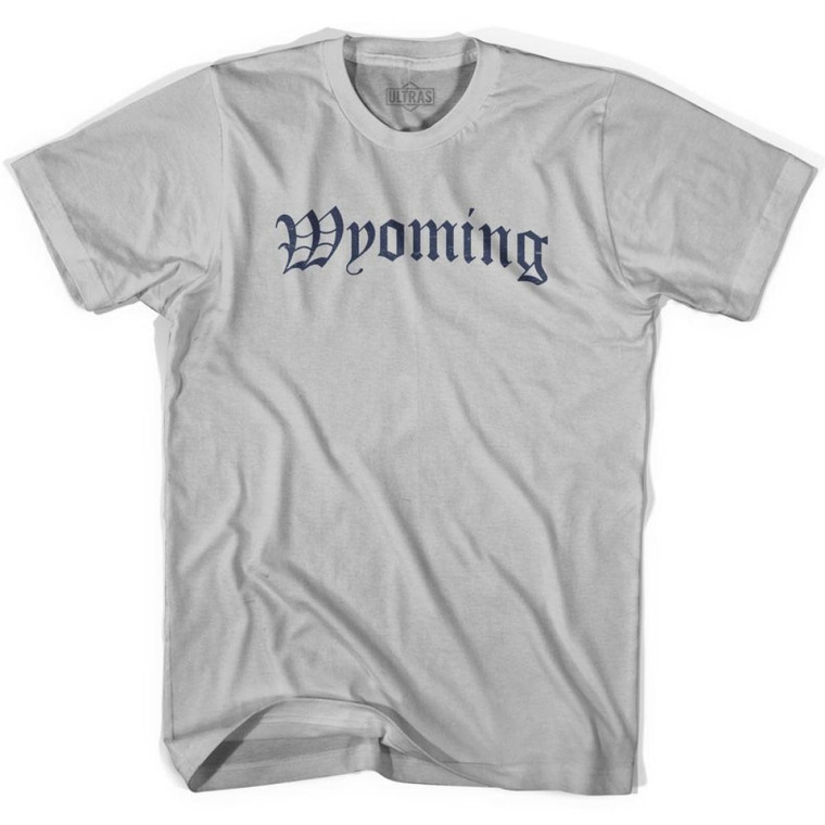 Wyoming Old Town Font T-Shirt - Cool Grey
